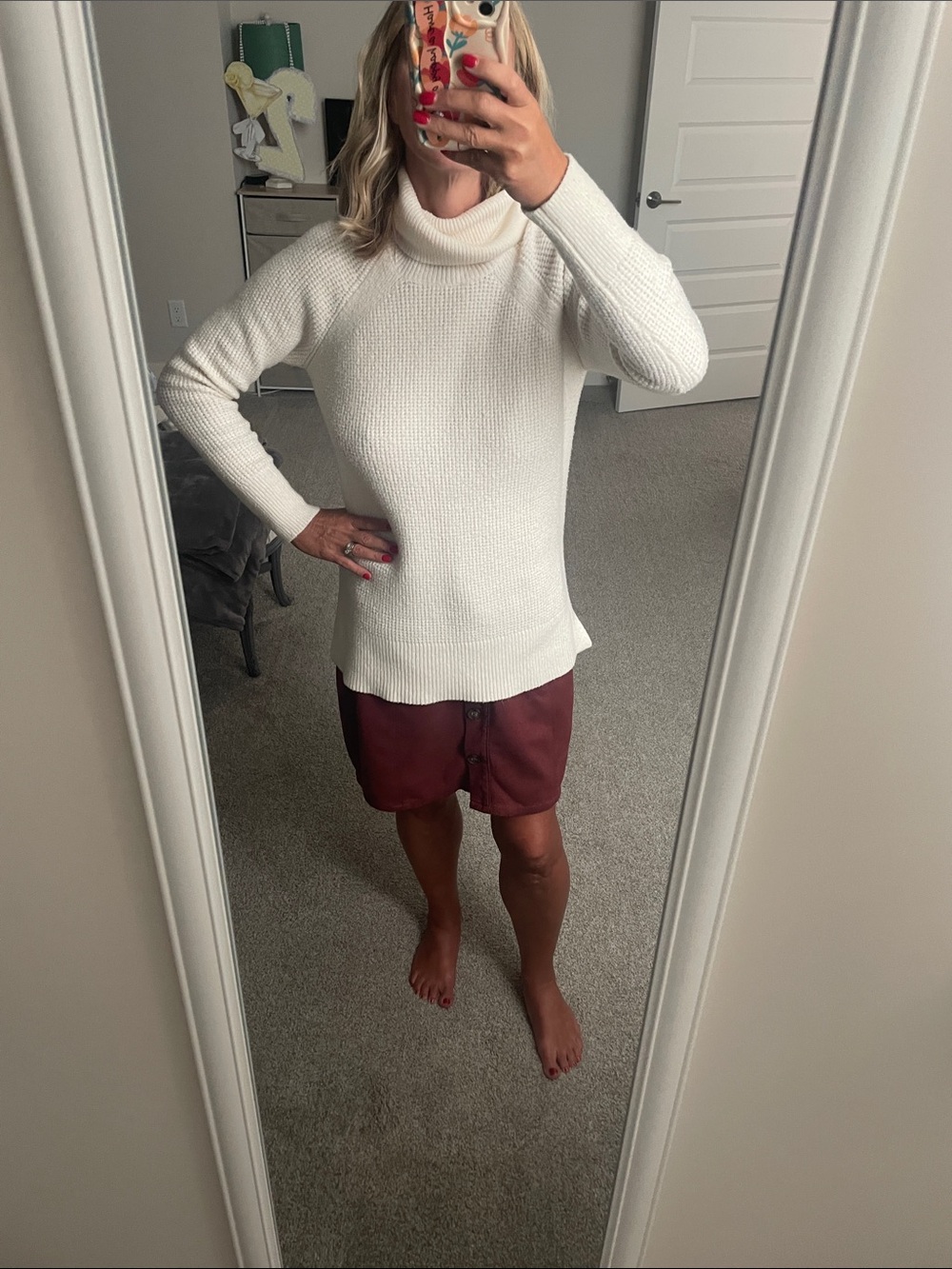 LOFT Cream Cowl Neck Sweater